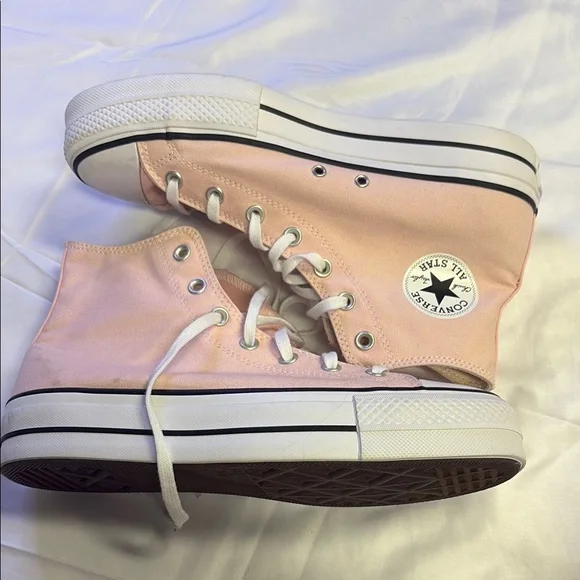 Converse Light Pink Canvas High-Tops - Picture 1 of 6